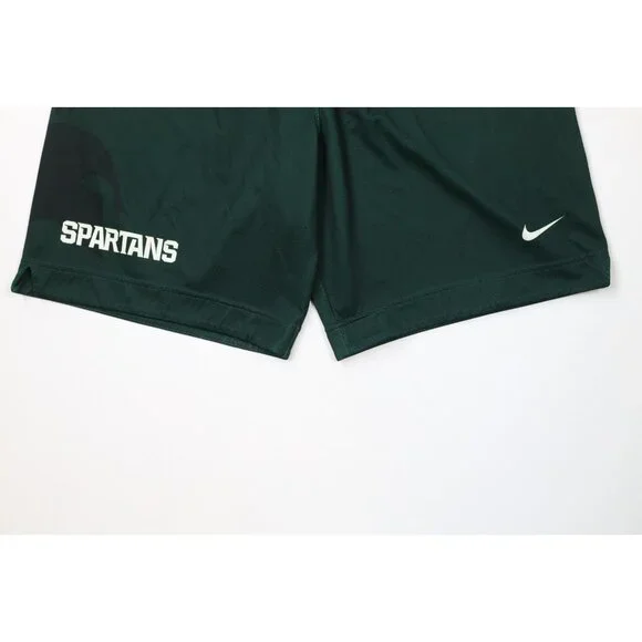 Nike Mens L Team Issued Michigan State University Basketball Shorts Green USA